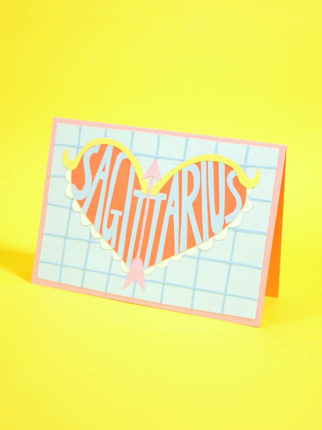 Handmade Star Sign Zodiac Collaged Cards Sagittarius