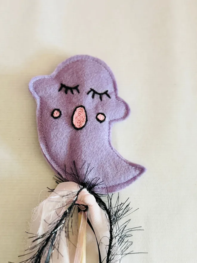 Ghost wand felt wand felt ghost wand embroidered wand embroidered Halloween Halloween fancy dress