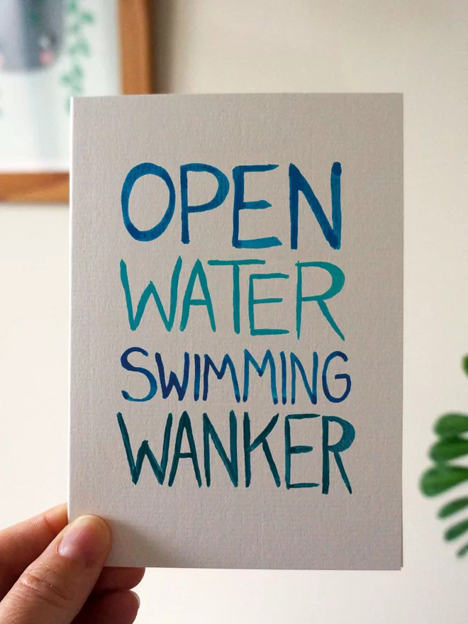 Open Water Swimming Wanker Card - The Curious Pancake