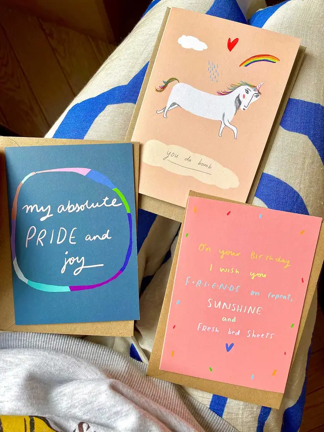 Three everyday cards to send friends.