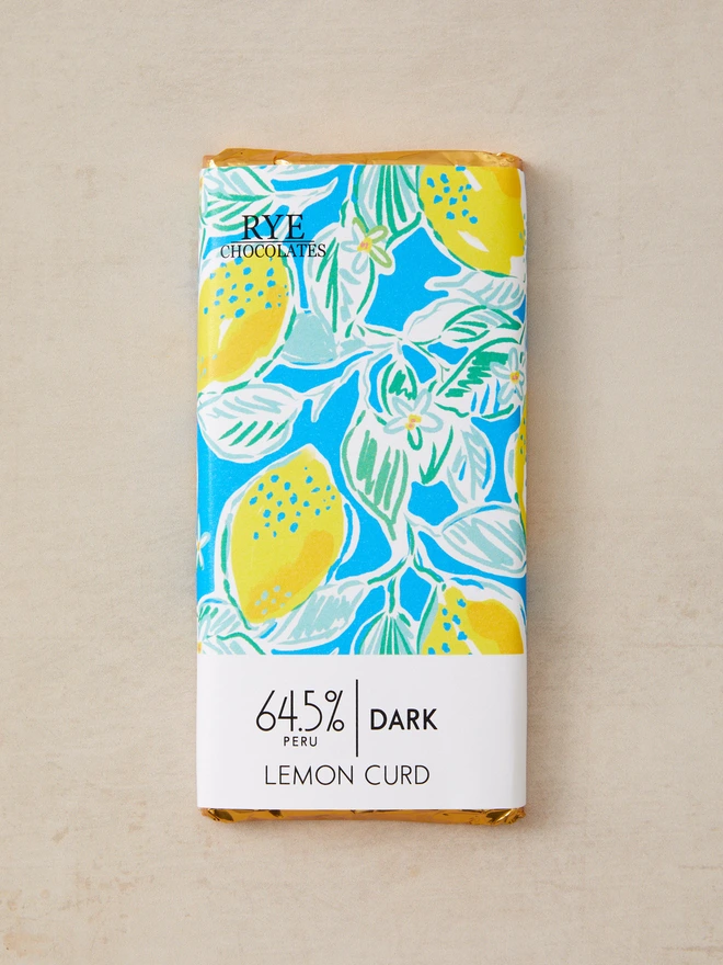 Lemon Curd Dark Chocolate Bar - 64.5% Peruvian