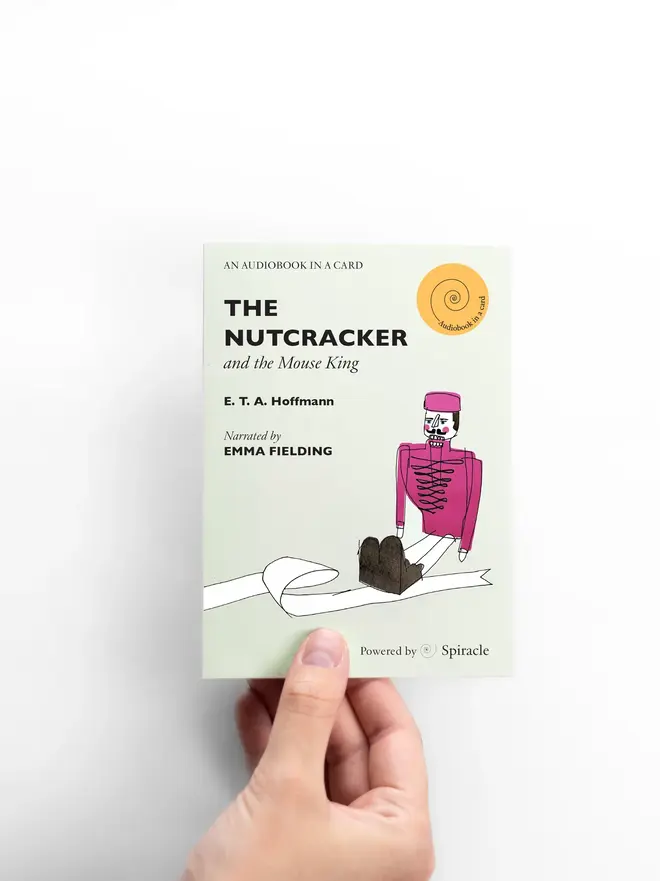 'The Nutcracker & the Mouse King' Audiobook Card, against a white background. 