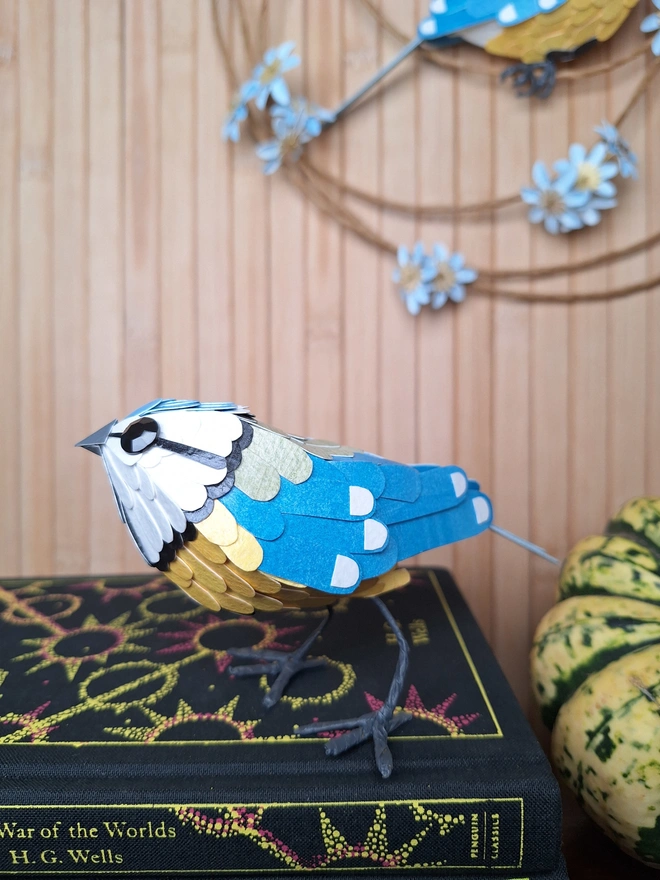 blue tit bird sculpture