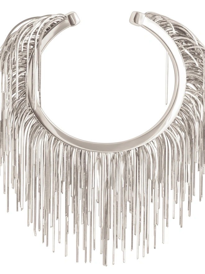 Loel Silver Feather cuff on white