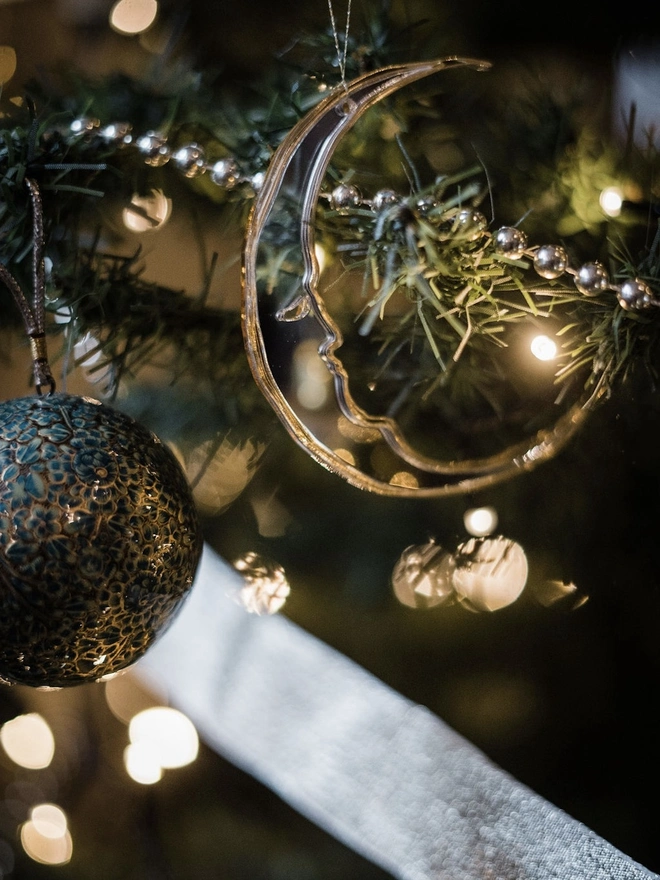 Crescent Moon Christmas Tree Ornament