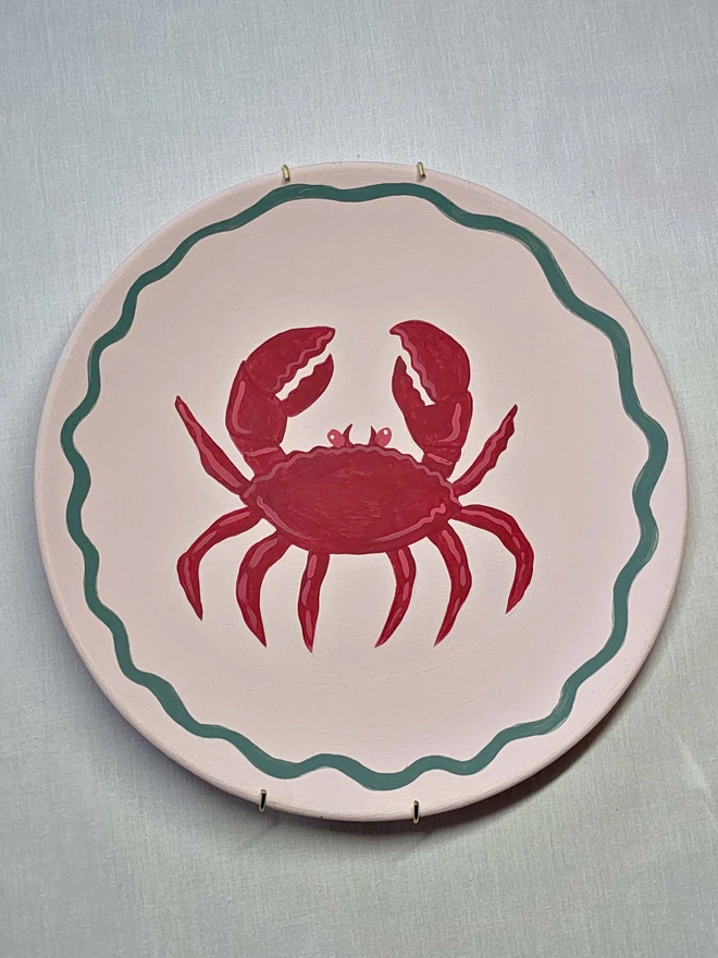 finished painted crab plate
