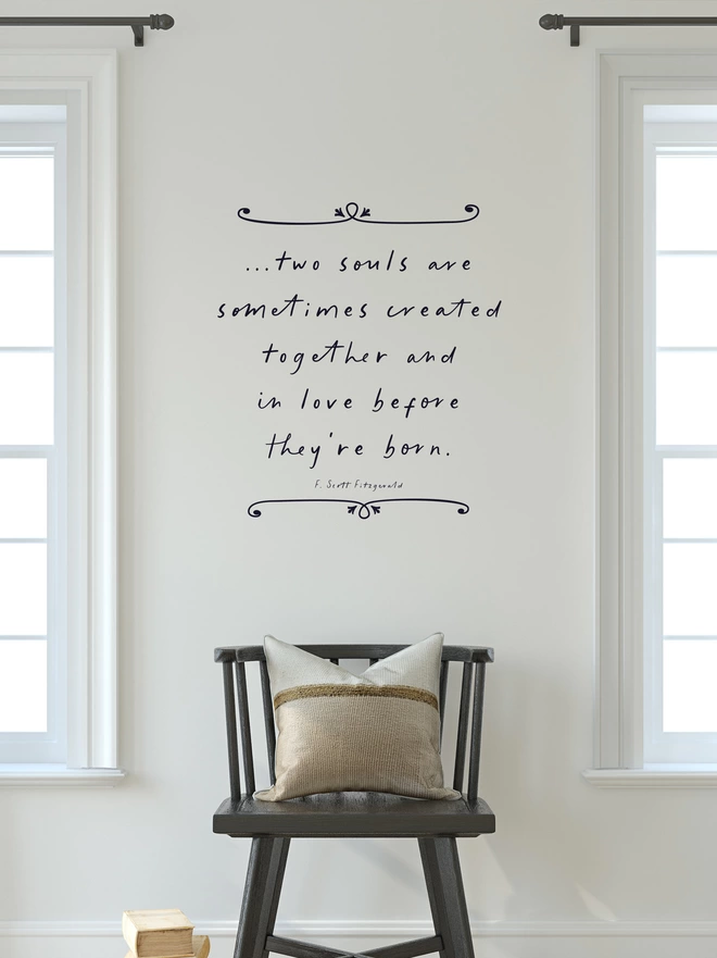 Two Souls by F. Scott Fitzgerald Romantic Quote Decal