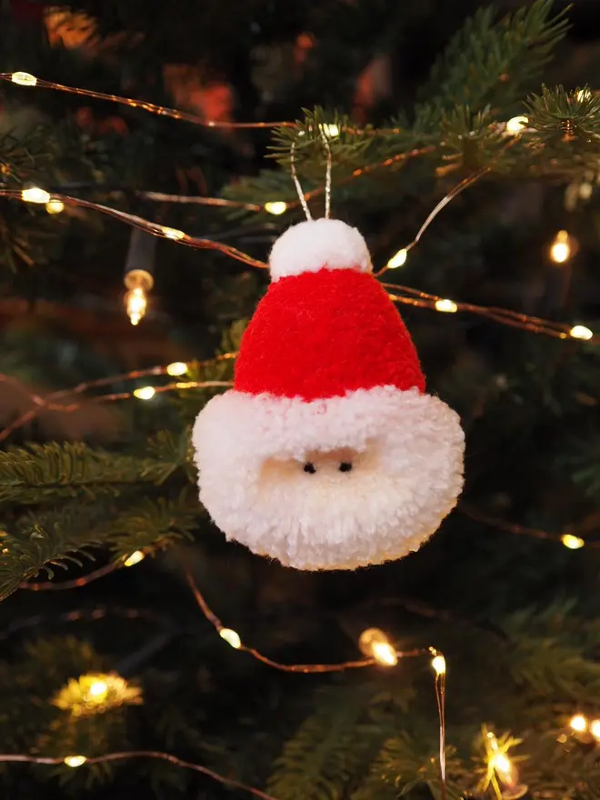 Santa Pom Pom Bauble