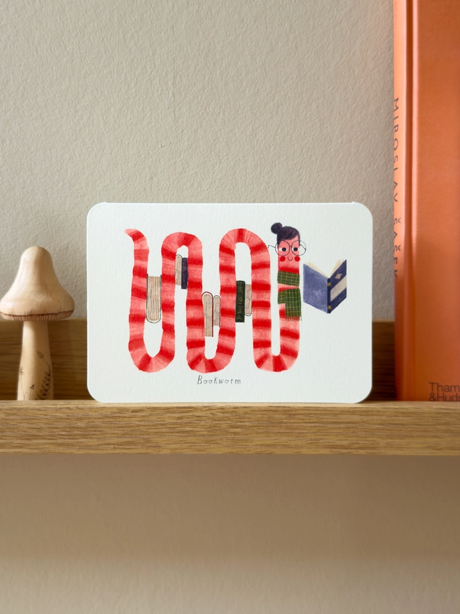 Bookworm Greetings Card