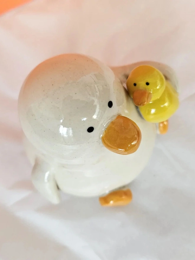 Val With The Pal Duck Ceramic Sculpture