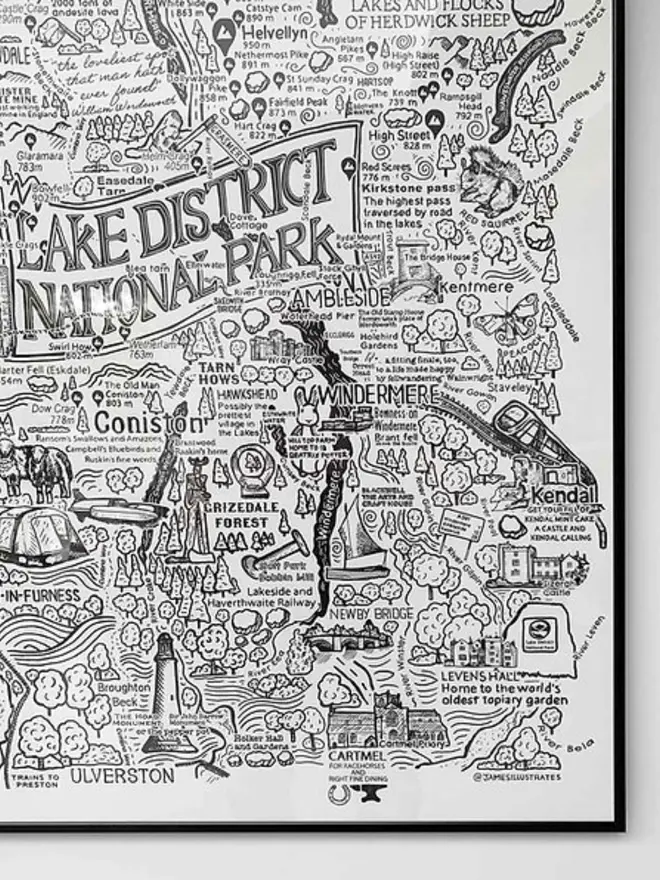 Lake District Poster Wall Art Bottom Right