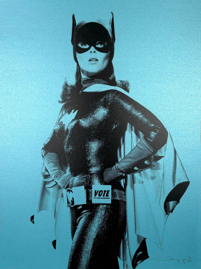 sky blue batgirl vote print