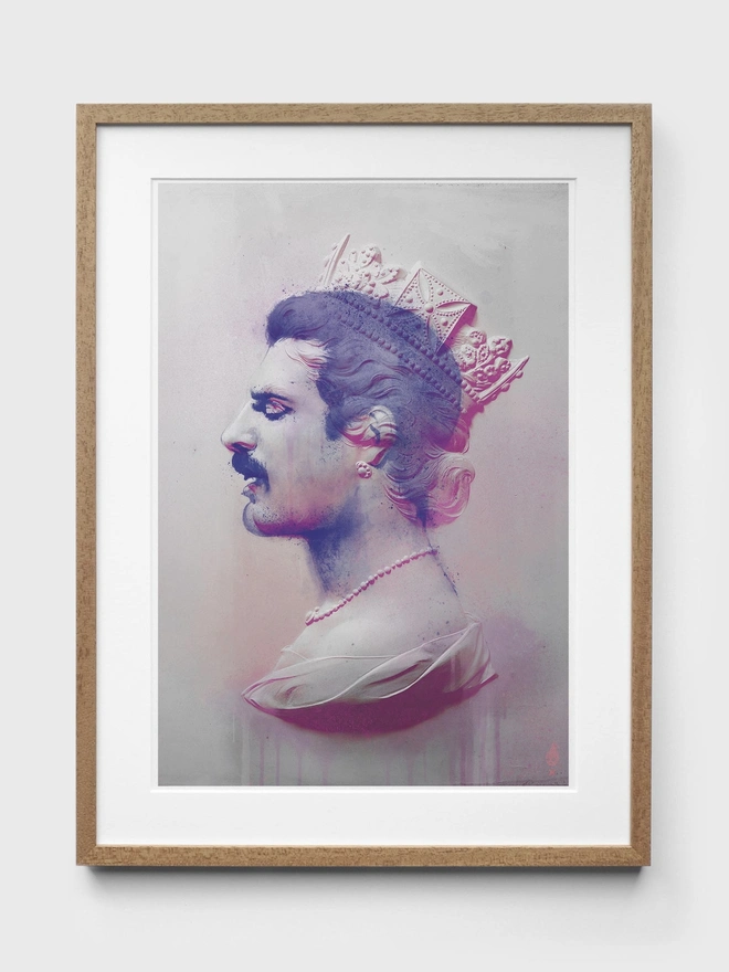Freddie Mercury Pink - Natural Frame