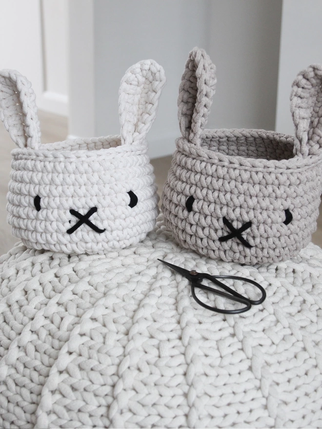 kids' storage bunny baskets 