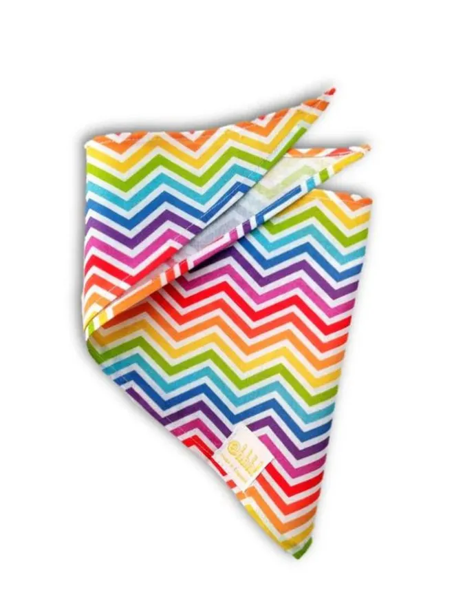 Rainbow Zig Zag Cotton Dog Bandana 