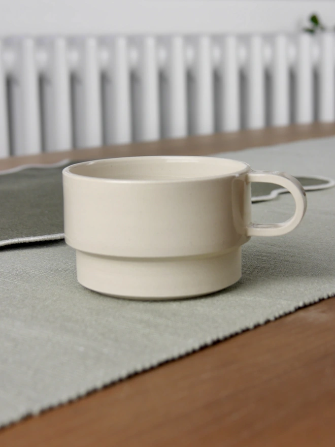 Angular Ceramic Mug in cream
