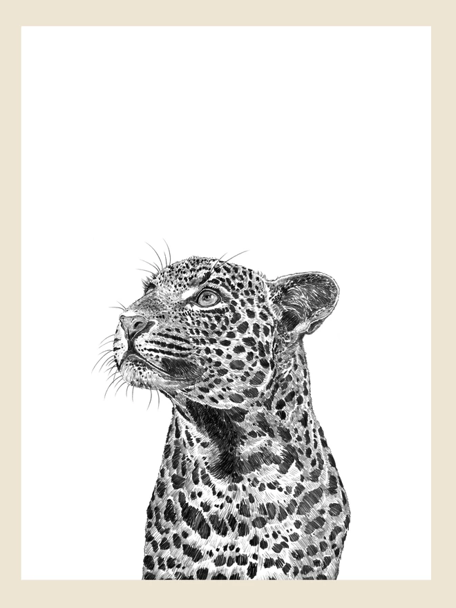 Artwork of hand drawn leopard art print