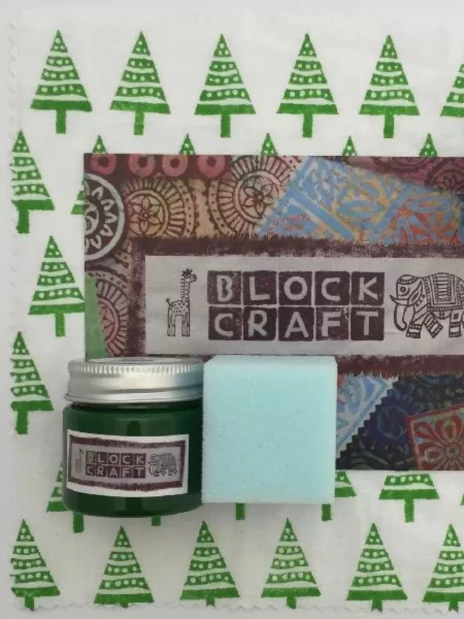Indian Block Printing Kit - Mini Christmas Tree