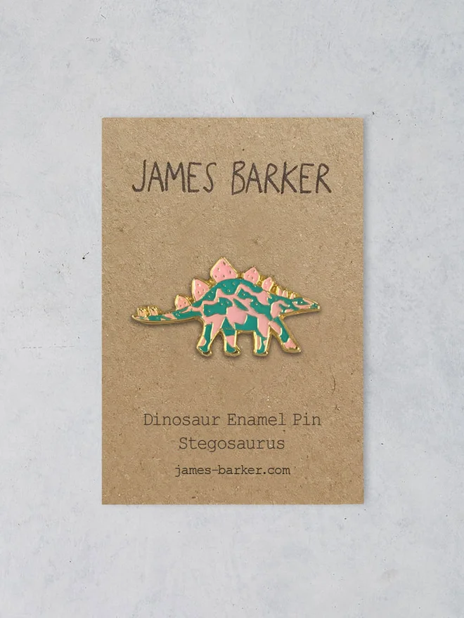 Stegosaurus Dinosaur Enamel Pin Badge
