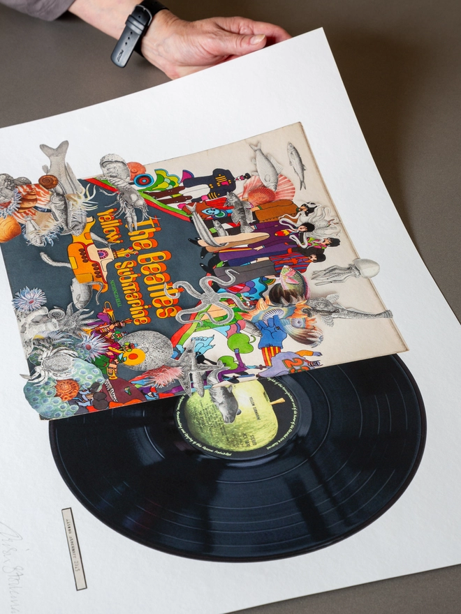 Yellow Submarine by The Beatles ‘LP’ print of an original collaged artwork.