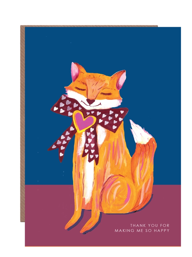 fox valentines day card