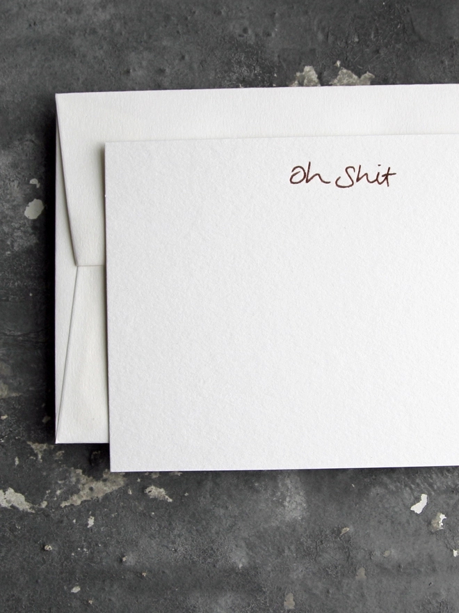 'Oh Shit' Notecard Pack of 8