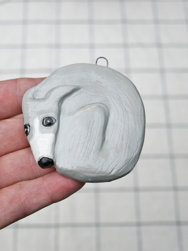 whippet, lurcher, greyhound dog ornament
