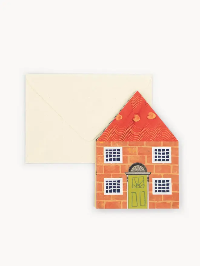 colourful houses card concertina