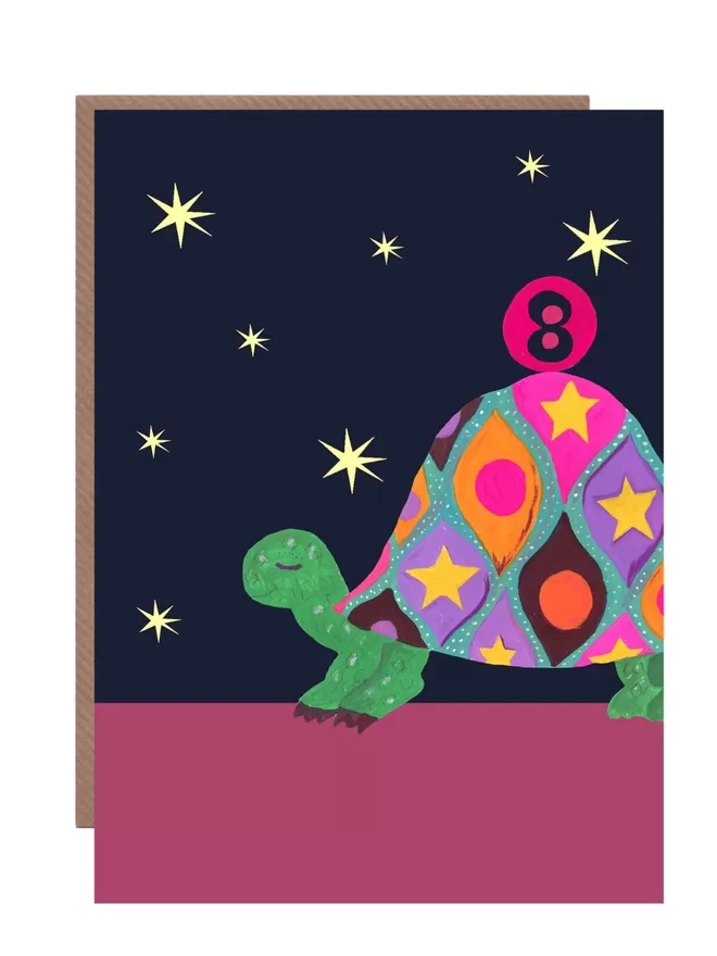 Age 8 Party Tortoise Birthday Card