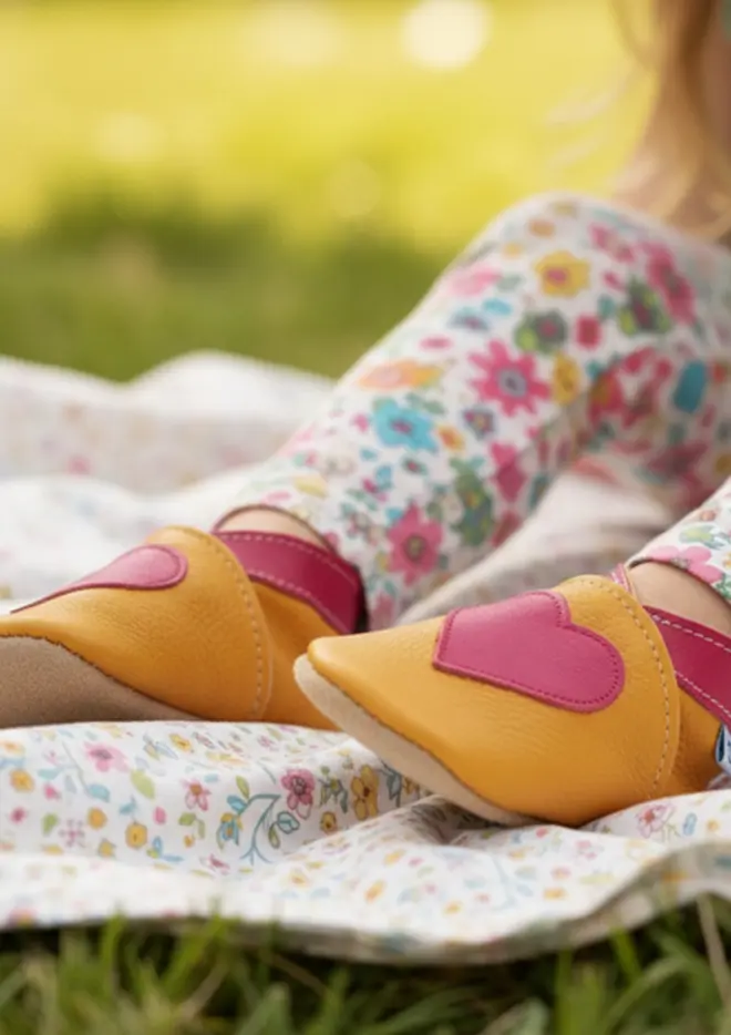 Love heart baby shoe
