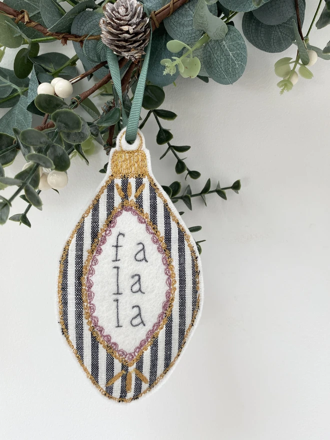 Stripe Personalised Christmas Bauble