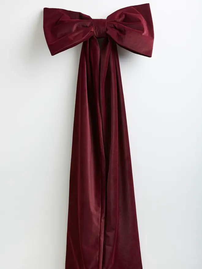burgundy velvet bow decoration