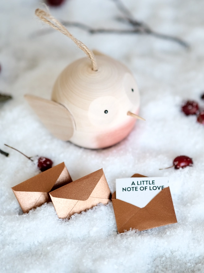Wooden robin christmas tree decoration