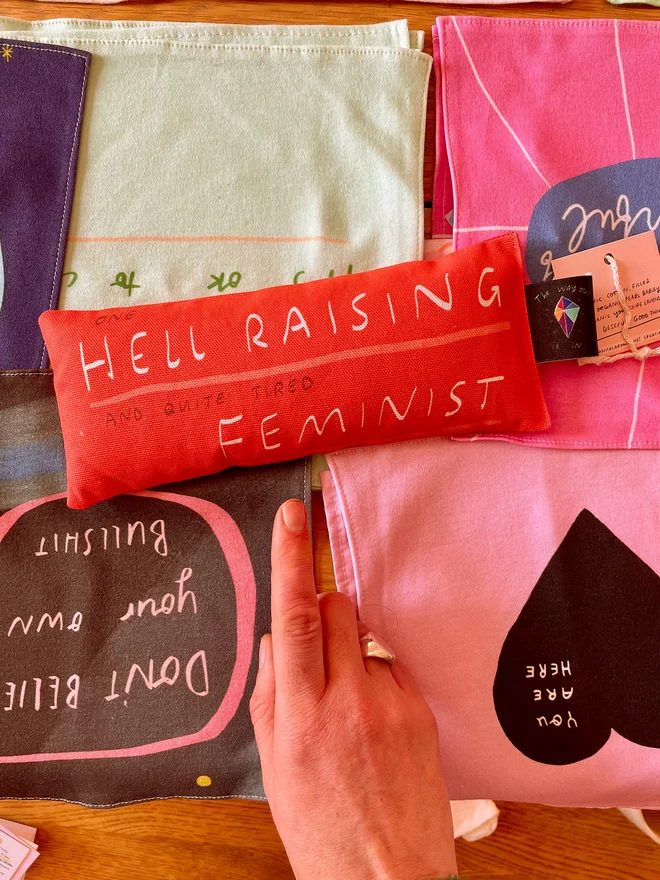 Hell Raising Feminist lavender eye bag