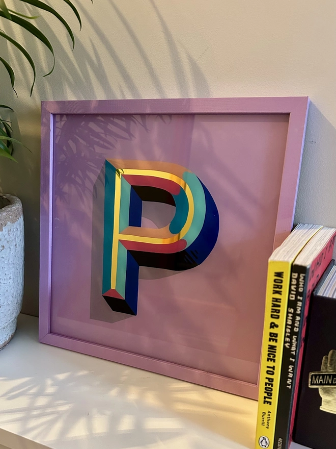 GOLD LEAF INITIAL P LILAC