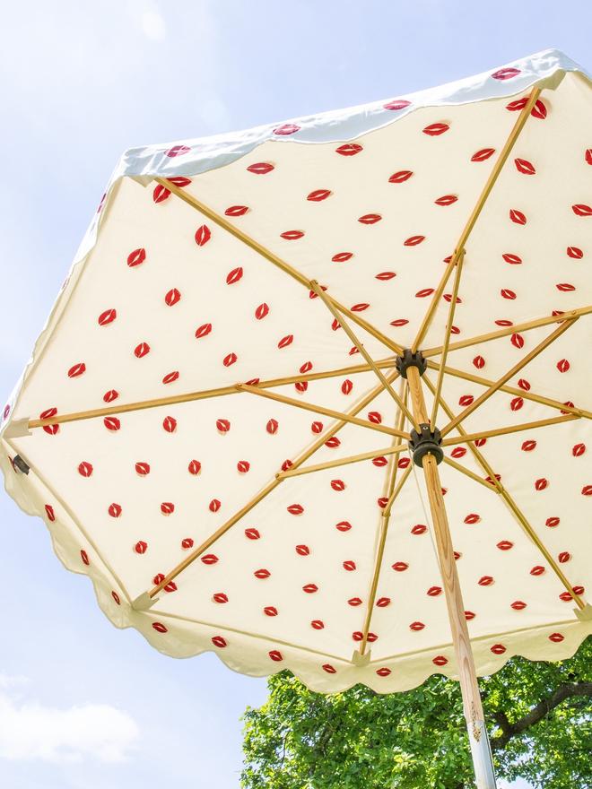 red lip print 'Kiss' Octagonal Garden Parasol