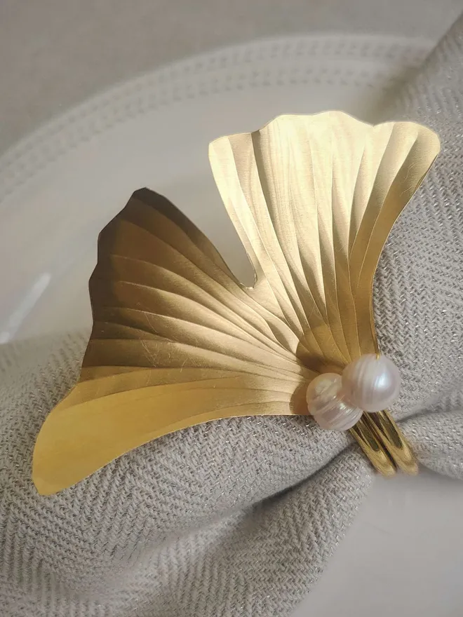 Gingko Napkin Rings - Set Of 2