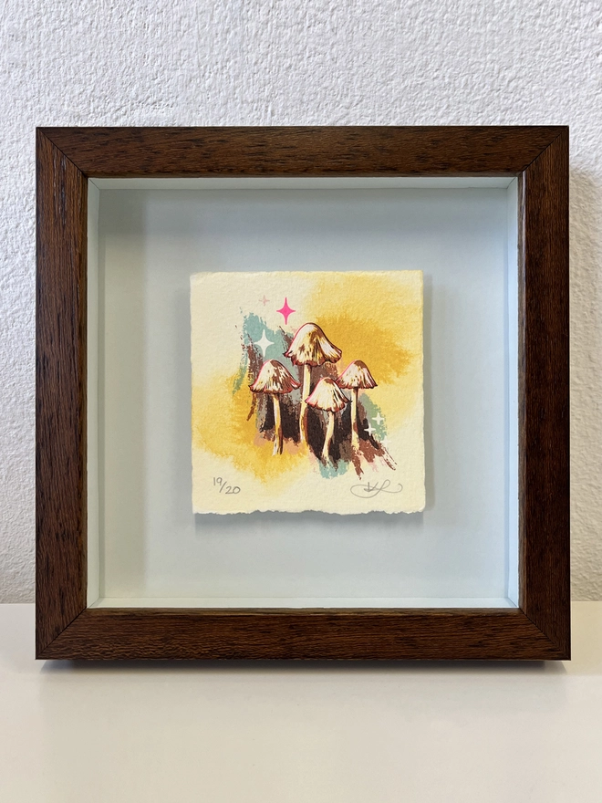 the daybreak dancers miniature screenprint by Kath Leone