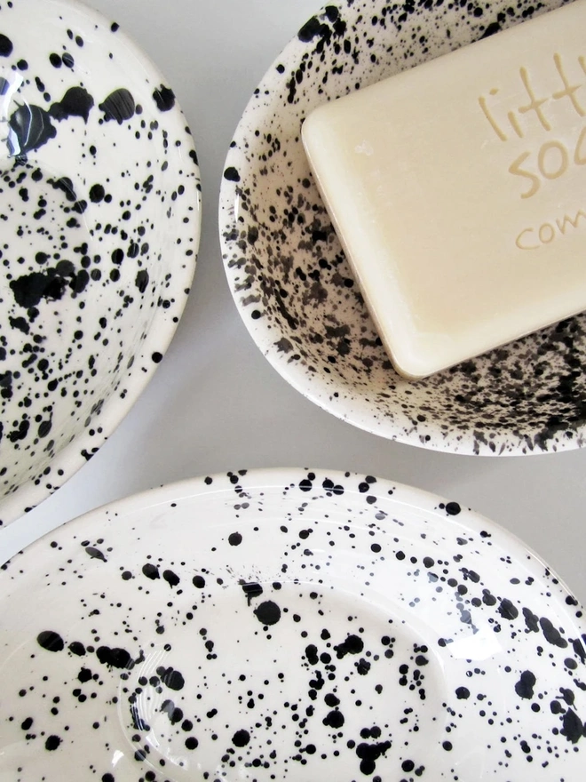 Splatter Ceramic Soap Dish 