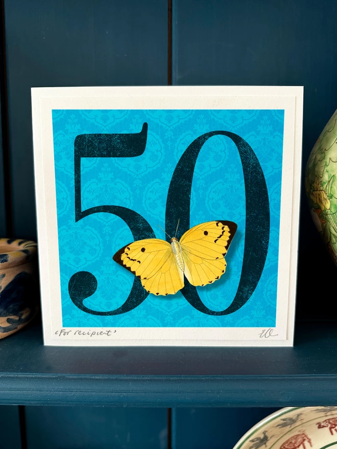 50th birthday butterflygram displayed in home