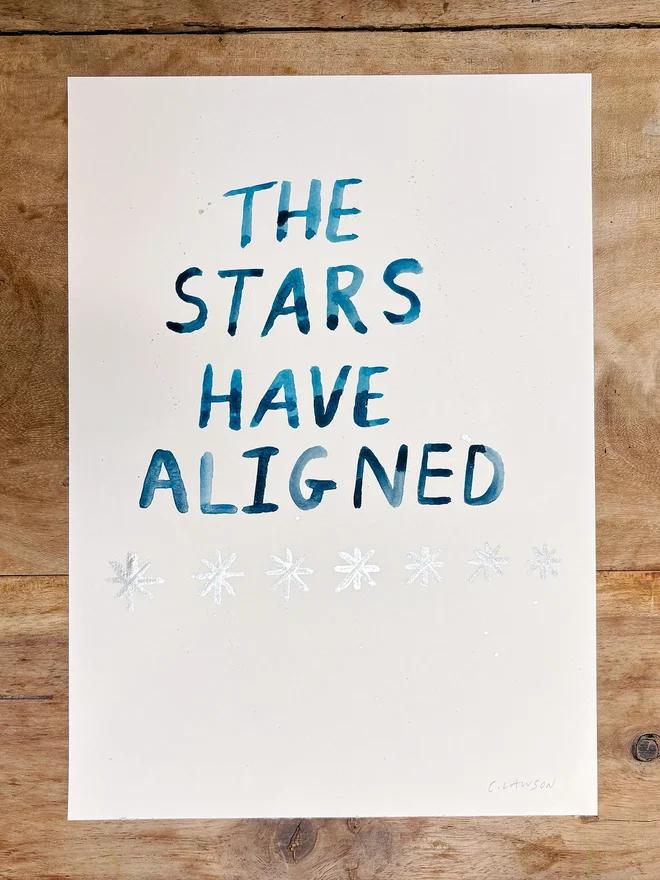 The Stars Have Aligned original artwork in watercolour and ink