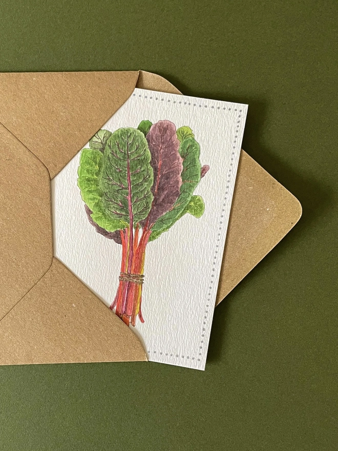 Garden Lover's Watercolour Chard Greetings Card 