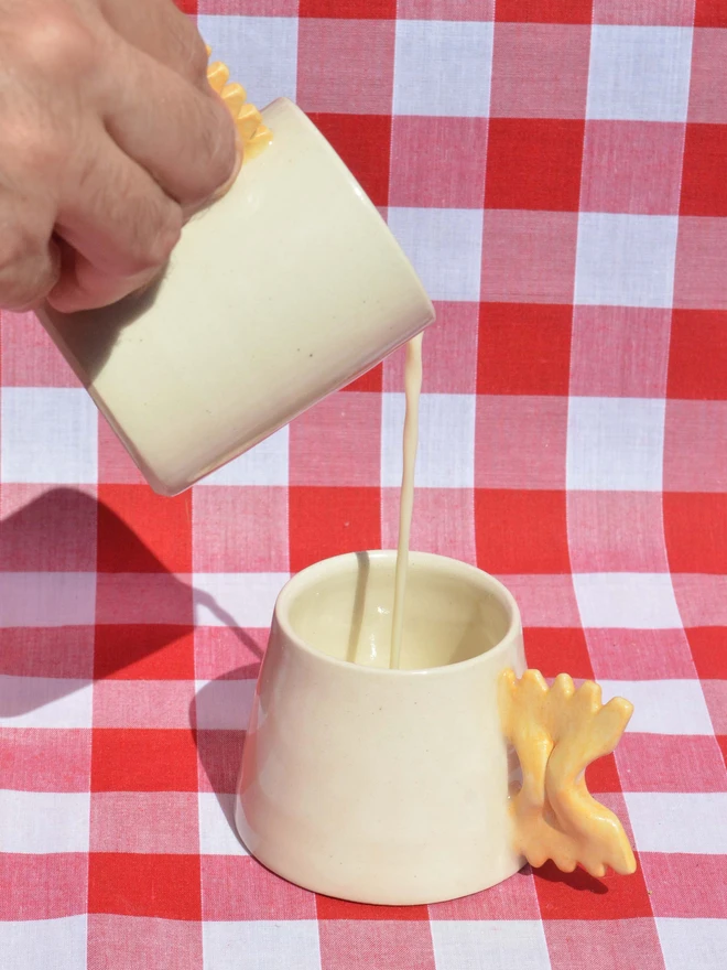 Farfalle pasta milk jug