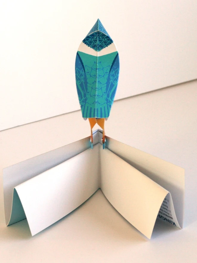 3d kingfisher pop out card