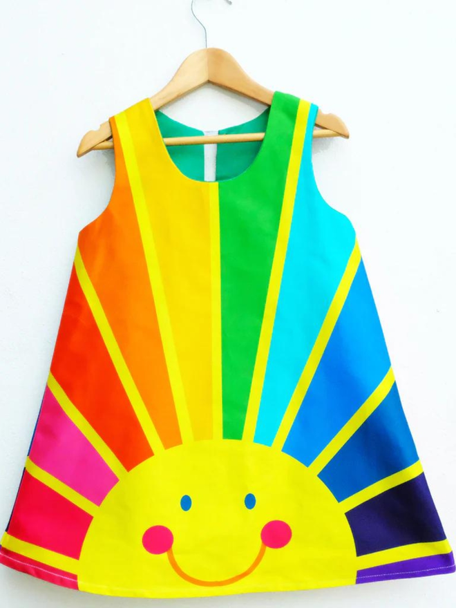 sunshine rainbow girls party dress front