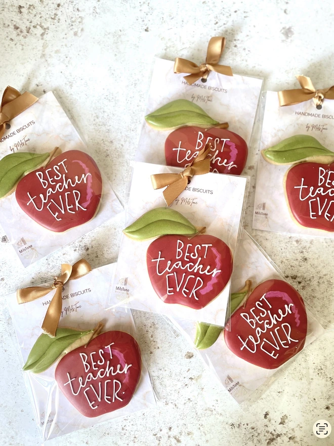 Apple thank you teacher biscuit