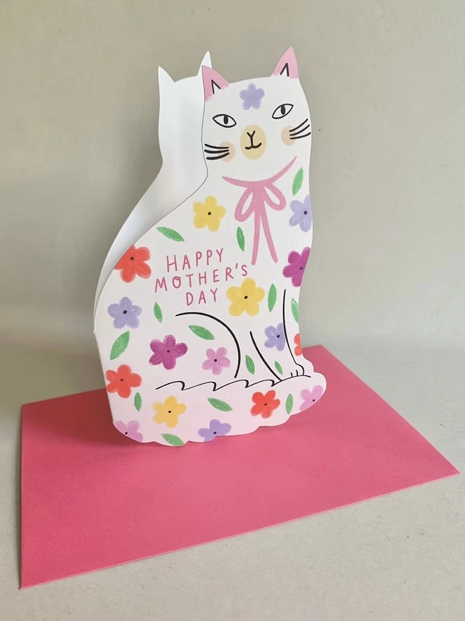 'Happy Mother's Day' Floral Kitty Card