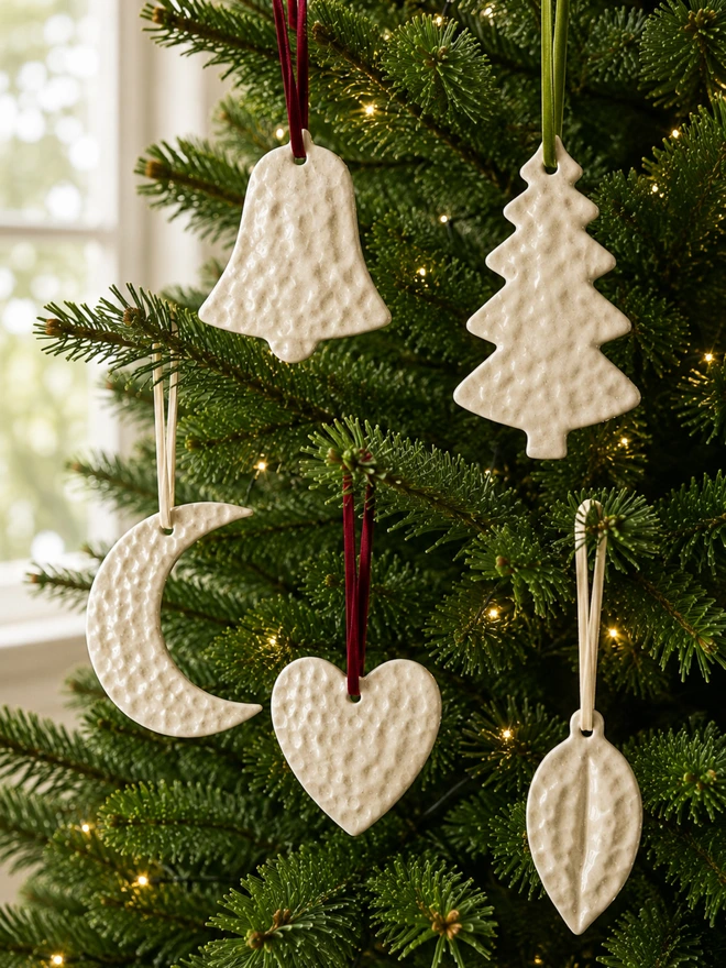 ceramic christmas decoration set, Jenny Hopps Pottery