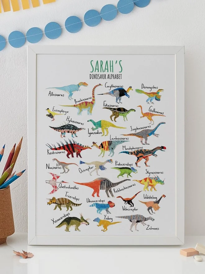 Personalised Dinosaur Alphabet print