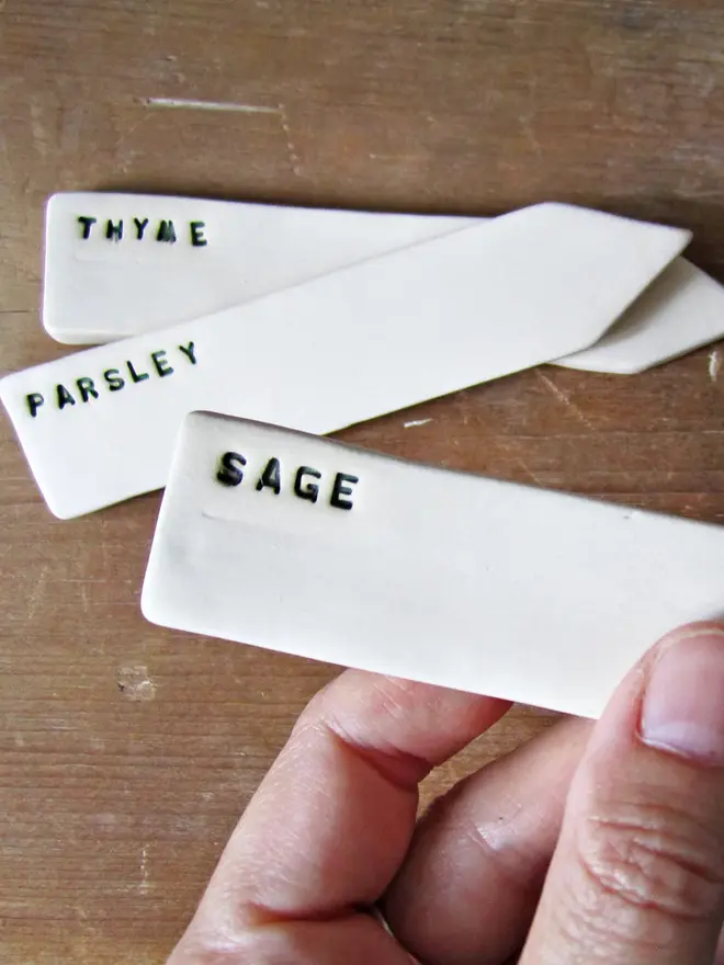 Ceramic Herb Plant Markers